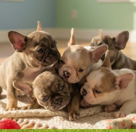 long hair French bulldogs